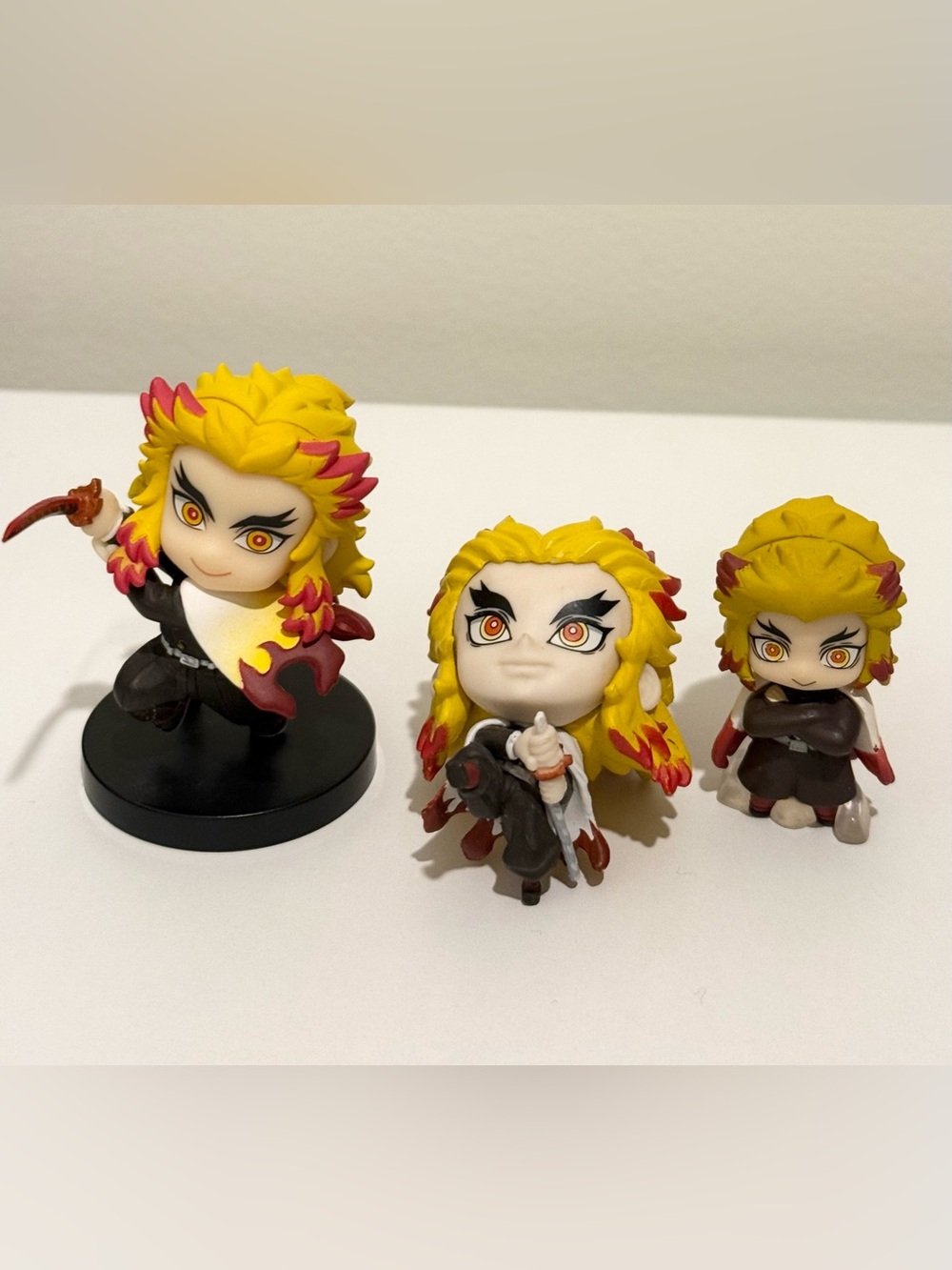 Anime official collectible demon slayer mini figure set rengoku